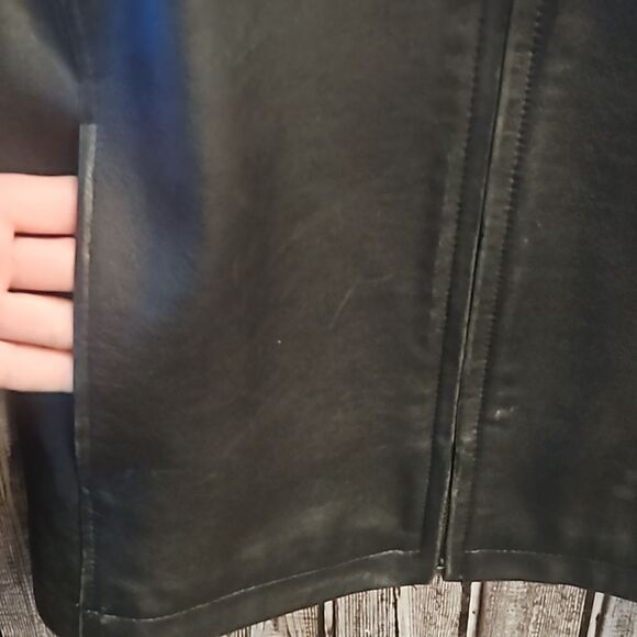 Black Leather Jacket Sz. Large - Picture 3 of 8